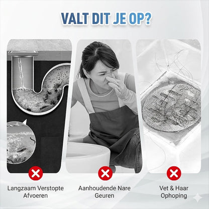 🚽 Snelwerkende afvoerontstoppingstabletten – geschikt voor keukens, badkamers en afvoeren.