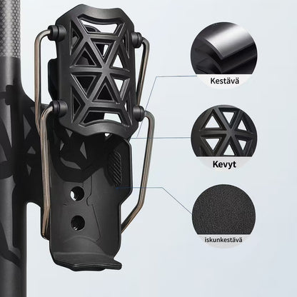 Yleiskäyttöinen pulloteline – polkupyörä ja moottoripyörä