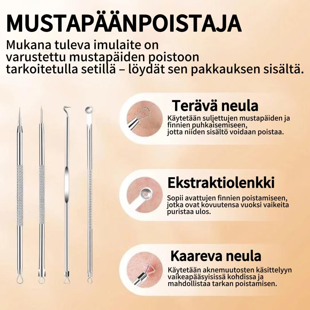 Ammattilaiskäyttöön tarkoitettu mustapäiden poistaja