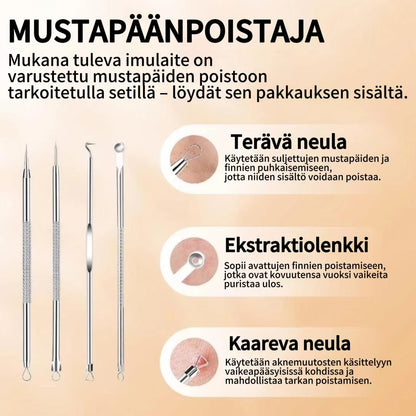 Ammattilaiskäyttöön tarkoitettu mustapäiden poistaja