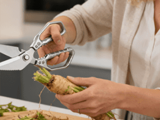 Krachtige en veelzijdige gevogelteschaar voor in de keuken – stevige en duurzame keukenschaar voor het knippen van vlees en botten