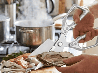 Krachtige en veelzijdige gevogelteschaar voor in de keuken – stevige en duurzame keukenschaar voor het knippen van vlees en botten