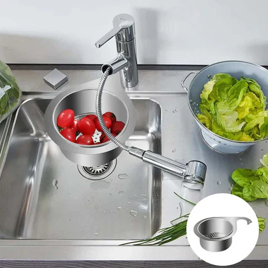 Roestvrijstalen zwanenvormig gootsteenfilter (2-pack)