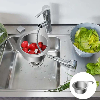 Roestvrijstalen zwanenvormig gootsteenfilter (2-pack)