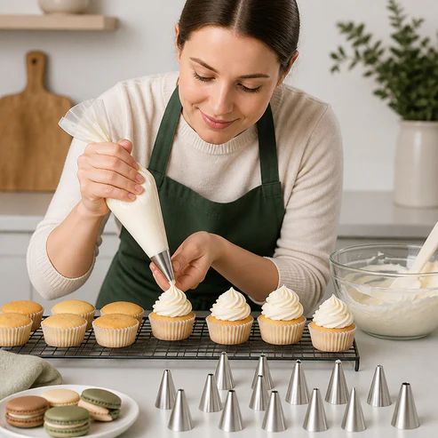 🌷 12-delige spuitmondjes set — Voor het decoreren van taarten, cupcakes en macarons