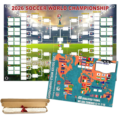 Speelschema-poster voor het WK 2026 – Vul hem in, plaats je weddenschappen en volg het hele toernooi.