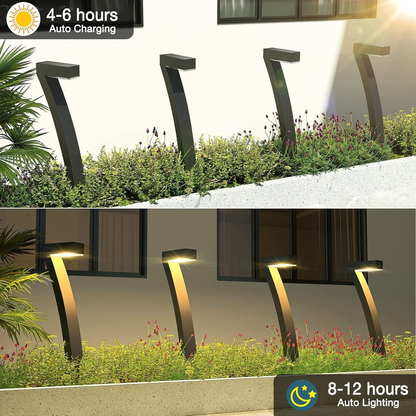 Zonne-energie grondspot 7-vormige tuinverlichting (1 Sets 4 Stuks)