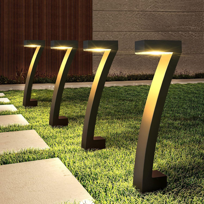 Zonne-energie grondspot 7-vormige tuinverlichting (1 Sets 4 Stuks)