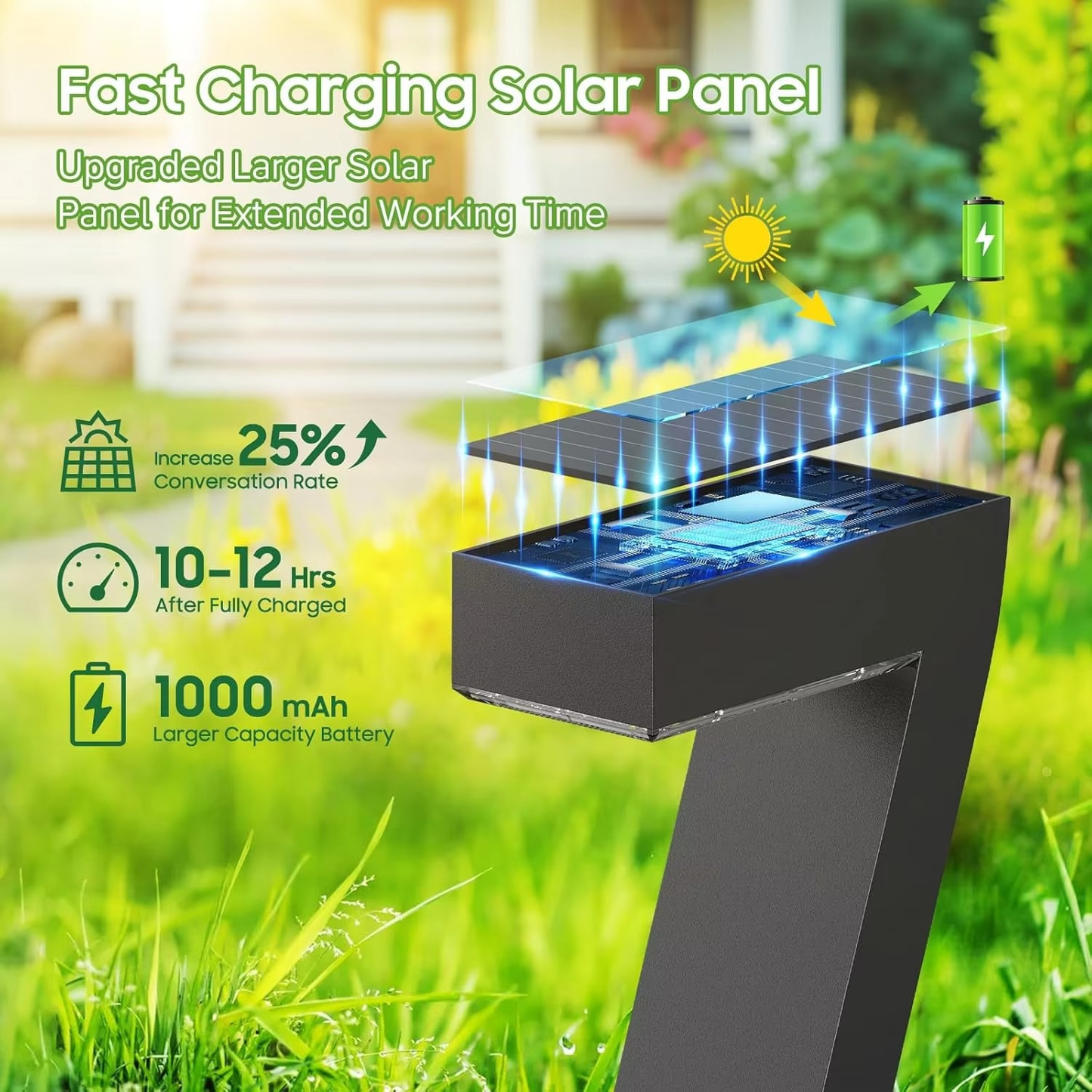 Zonne-energie grondspot 7-vormige tuinverlichting (1 Sets 4 Stuks)