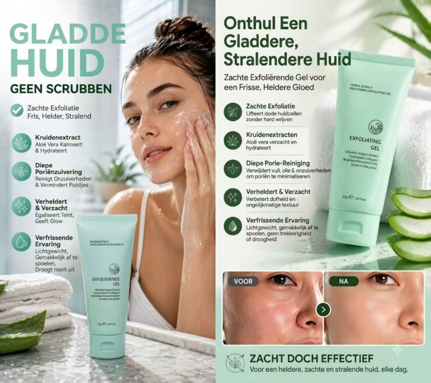 Exfoliërende gel met kruidenextracten