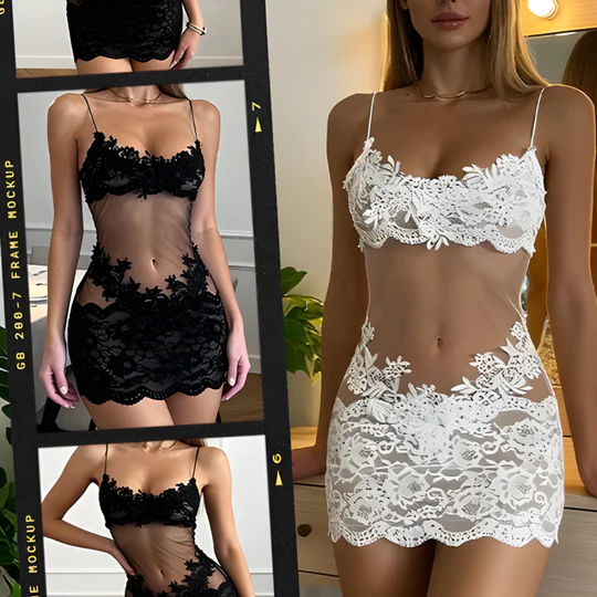 Icone™ Elegante Lingerie met Borduurwerk, Tule en Kant