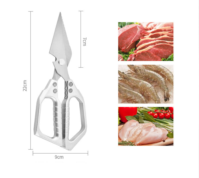 Krachtige en veelzijdige gevogelteschaar voor in de keuken – stevige en duurzame keukenschaar voor het knippen van vlees en botten