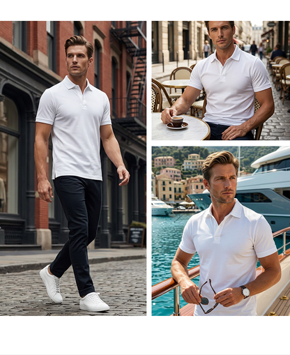 Poloshirt met korte mouwen voor heren – Sportieve slim-fit