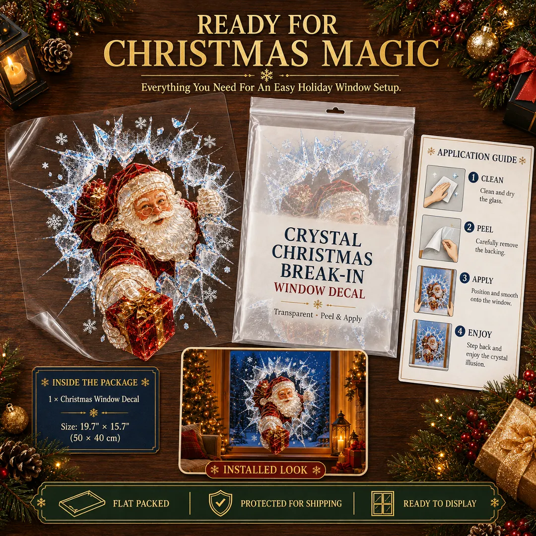 3D-kerststickers met gebroken glas-effect