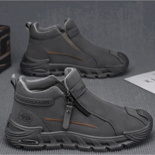 Wandelschoenen voor heren met rits aan de zijkant – Slijtvaste outdoor- en trekkingschoenen