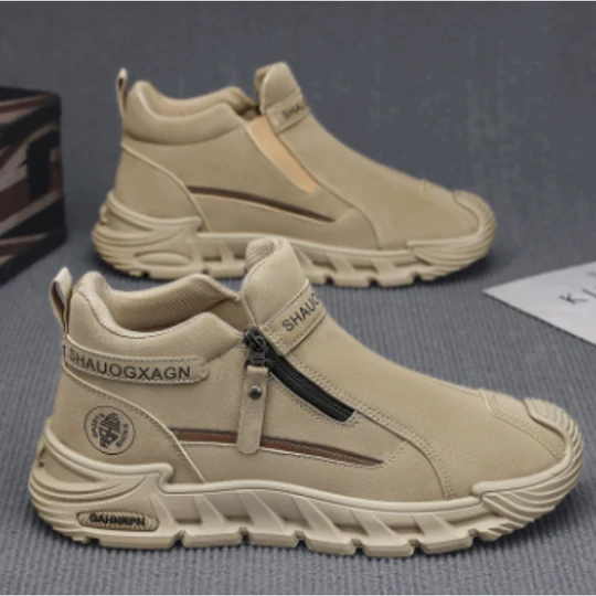 Wandelschoenen voor heren met rits aan de zijkant – Slijtvaste outdoor- en trekkingschoenen