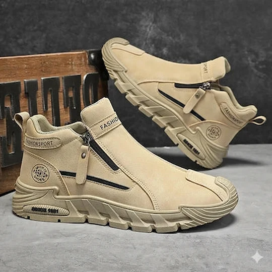 Wandelschoenen voor heren met rits aan de zijkant – Slijtvaste outdoor- en trekkingschoenen