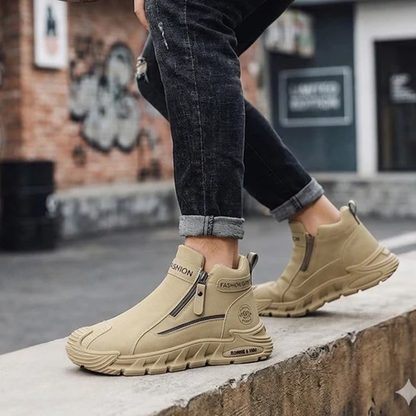 Wandelschoenen voor heren met rits aan de zijkant – Slijtvaste outdoor- en trekkingschoenen
