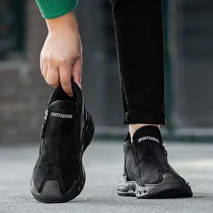 Wandelschoenen voor heren met rits aan de zijkant – Slijtvaste outdoor- en trekkingschoenen