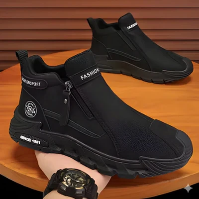 Wandelschoenen voor heren met rits aan de zijkant – Slijtvaste outdoor- en trekkingschoenen