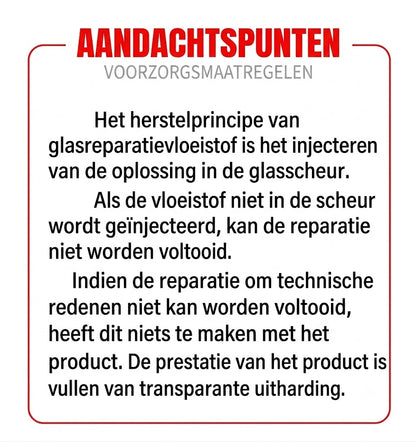 Glas Reparatie Vloeistof - Autoruit Reparatie