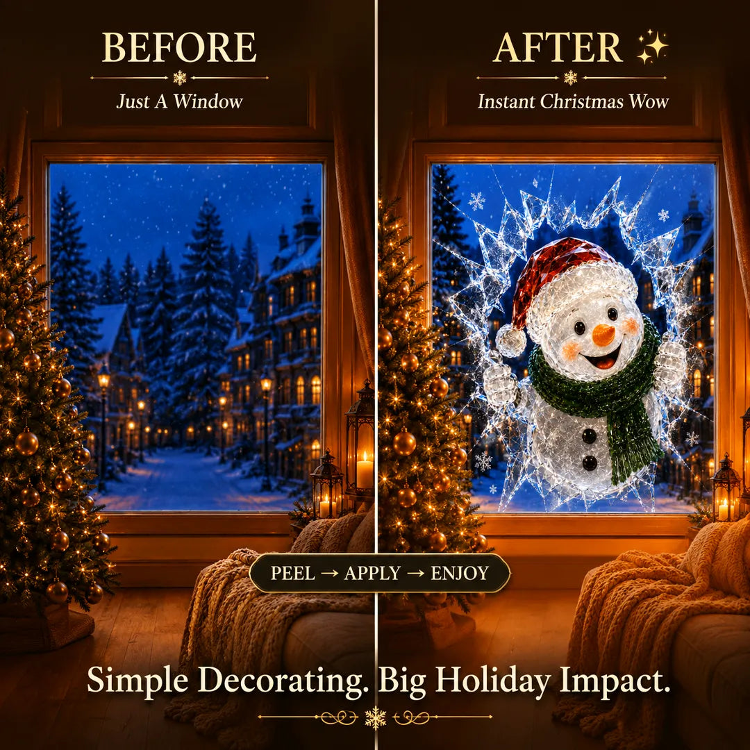 3D-kerststickers met gebroken glas-effect