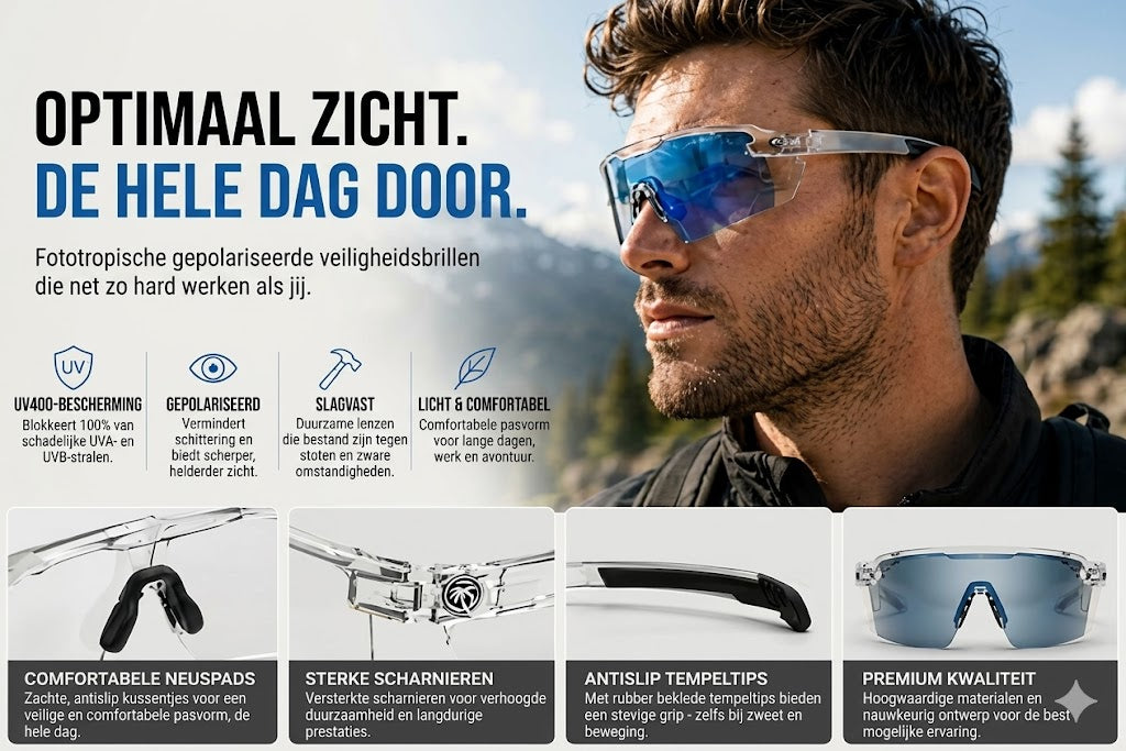 Fietszonnebril- Zonnebrillen met adaptieve lenzen