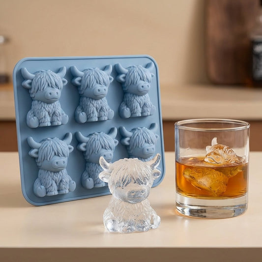 🐮Mini Schotse Hooglander IJsblokjesvorm – Siliconen 3D Voor Ijsklontjes