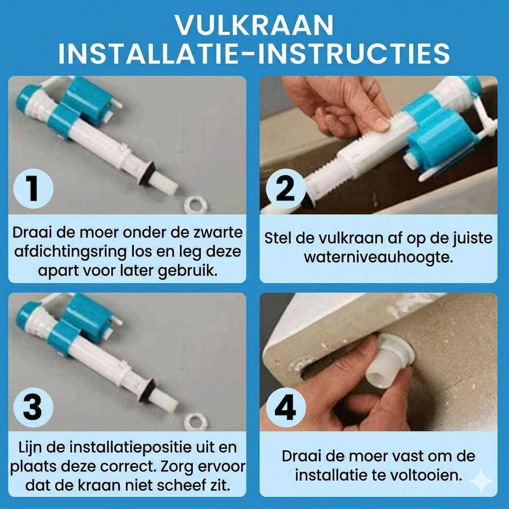 🚽Universele Vlotterkraan voor Toilet – In Hoogte Verstelbaar
