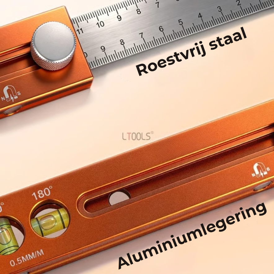 Multifunctionele Dieptemeter met Waterpas - Meetinstrument voor Houtbewerking & DIY
