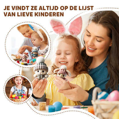 Handgemaakte Mini Konijnen Knuffeltjes - Leuk Paascadeau & Decoratie