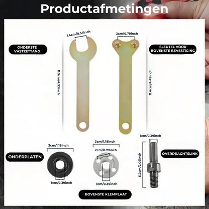 Adapterset - Van Boormachine naar Slijpmachine