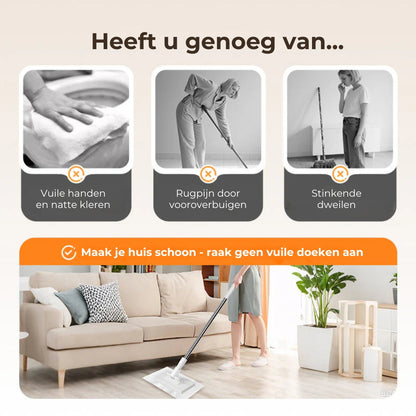 Vastklemmende Dweilmopset met Drukmechanisme
