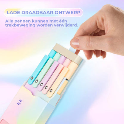 Luxe Gelpennen Set (5 stuks) - Esthetisch Kleurverloop Design - 0.5 mm Sneldrogende Inkt