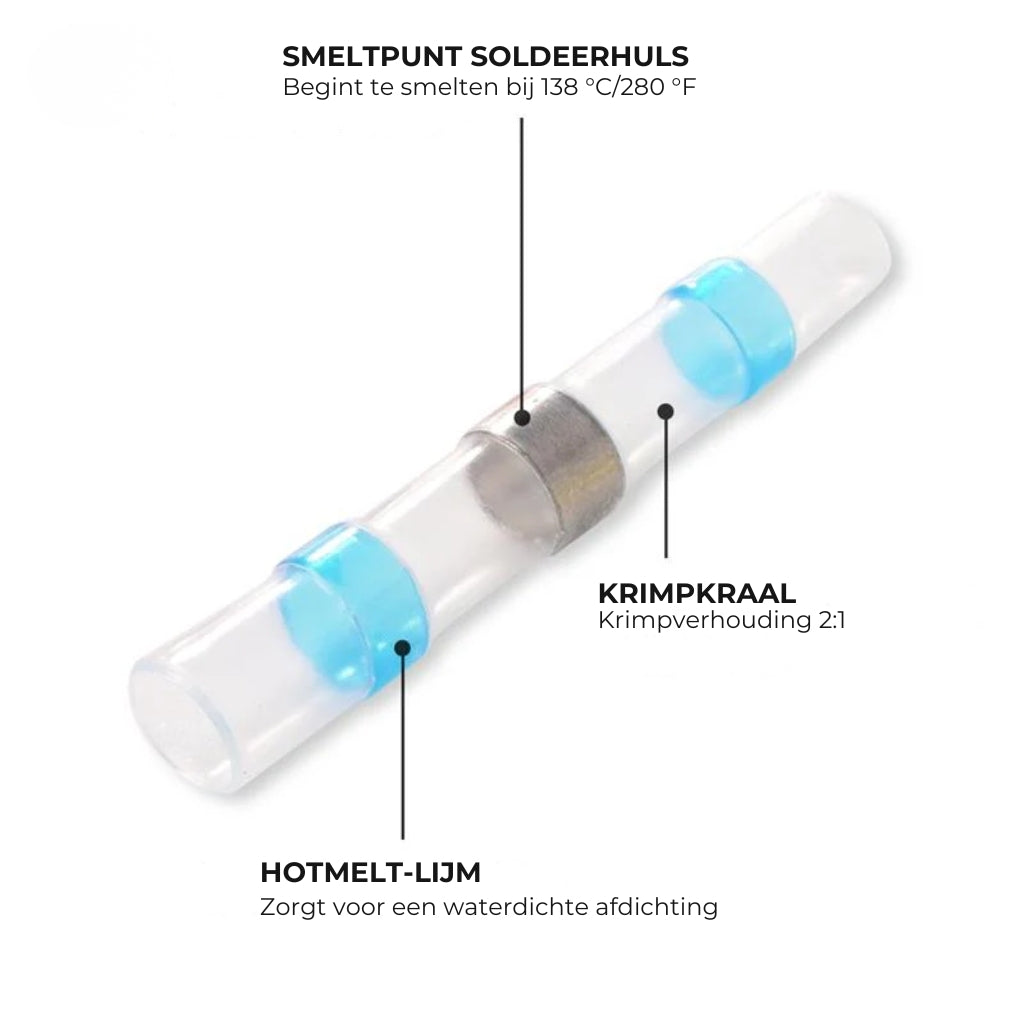 Soldeerverbinder Set - Waterdichte Krimpkous met Soldeerring