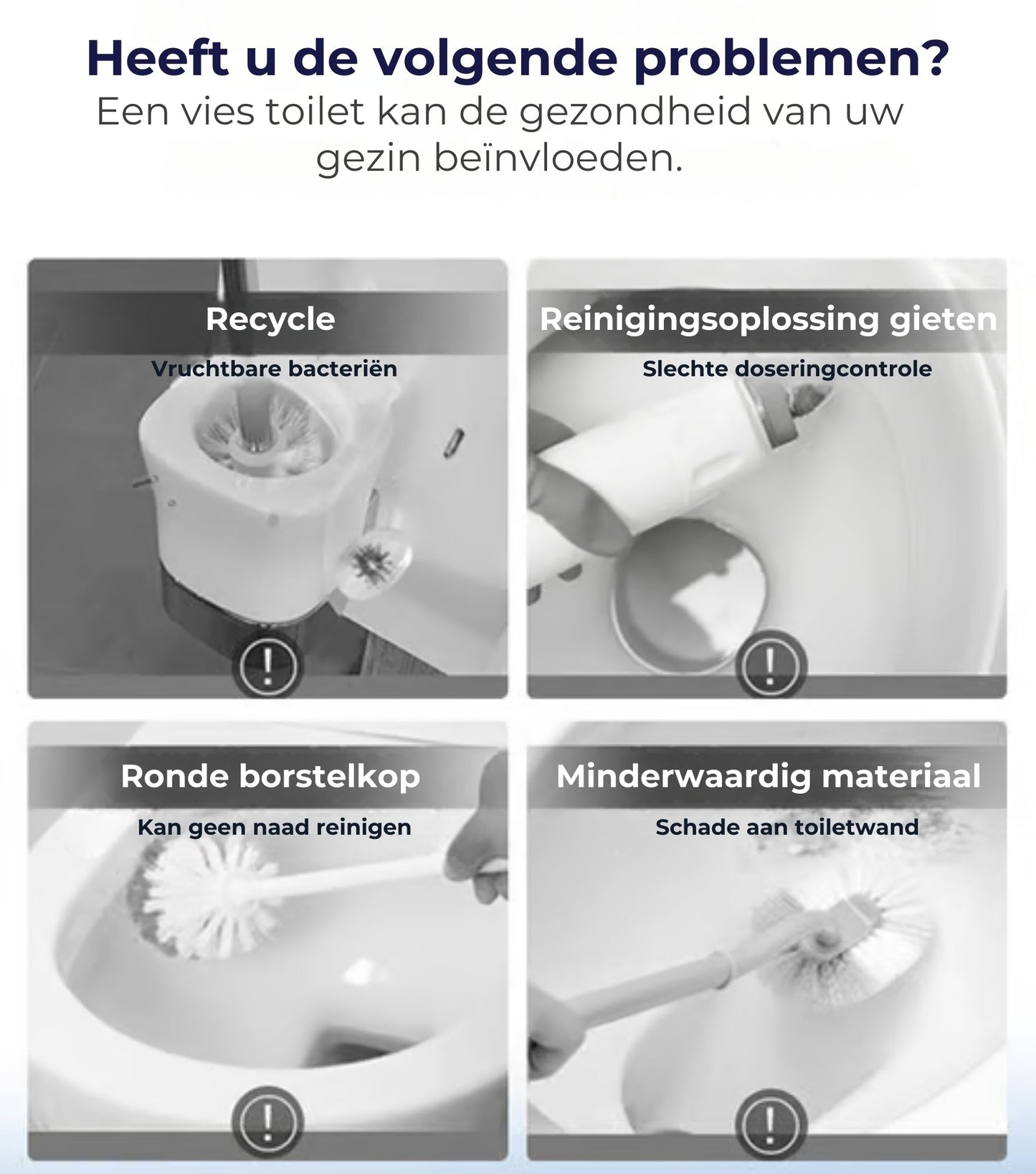 Hygiënische WC Borstel met Wegwerp Sponsjes -  (incl. 6-36 geurpads)
