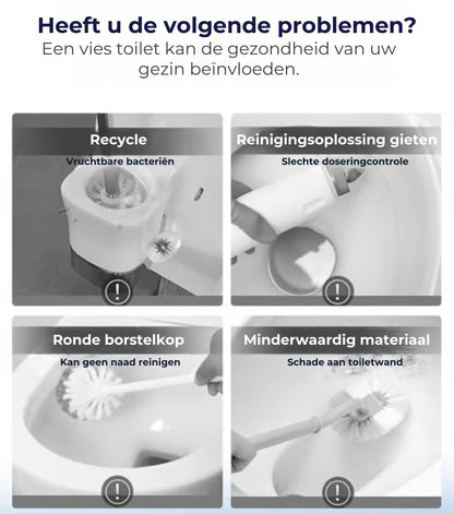 Hygiënische WC Borstel met Wegwerp Sponsjes -  (incl. 6-36 geurpads)