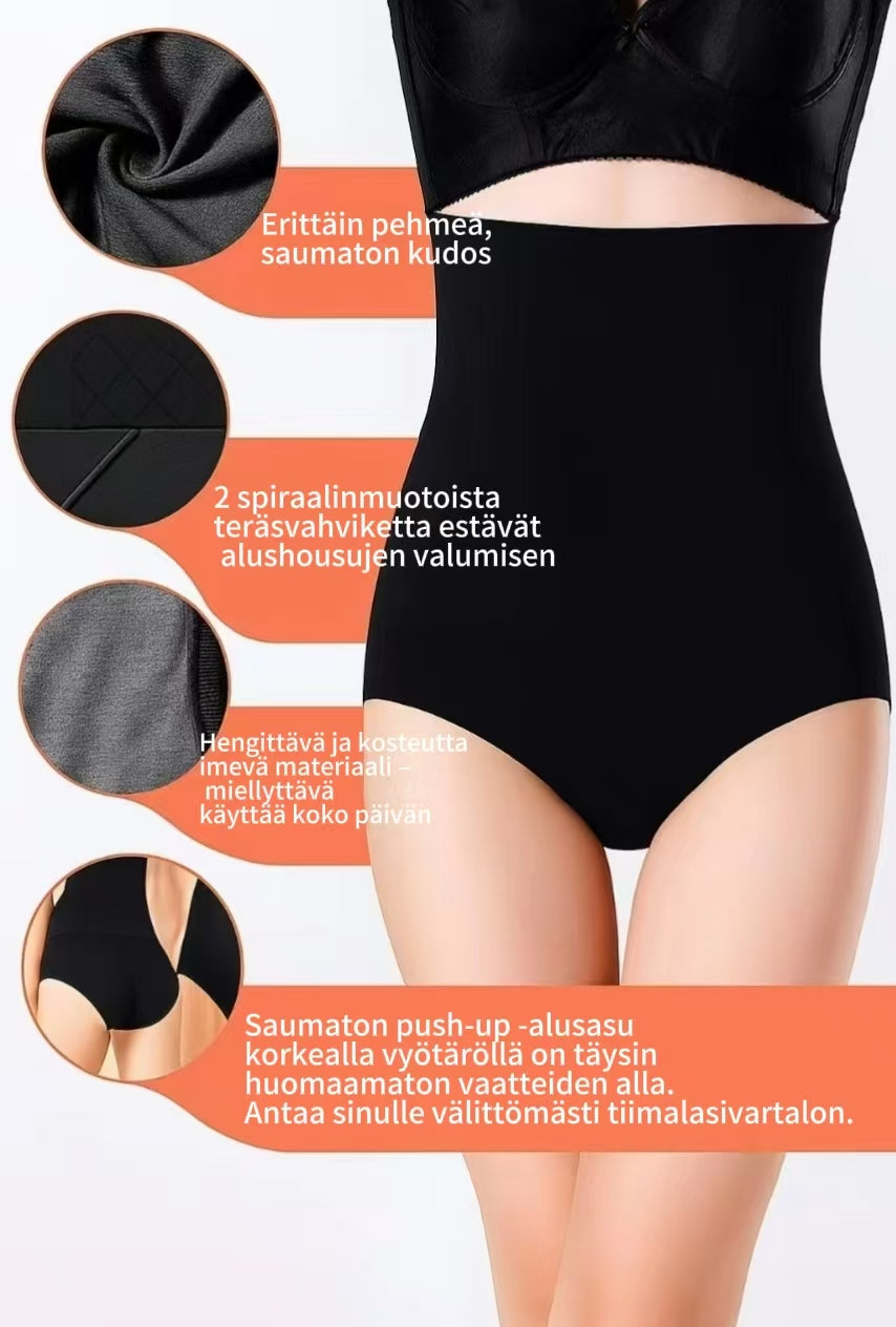 Muotoileva alushoususetti | Vatsaa litistävä & korkea vyötärö – 1 setti (4 kpl)