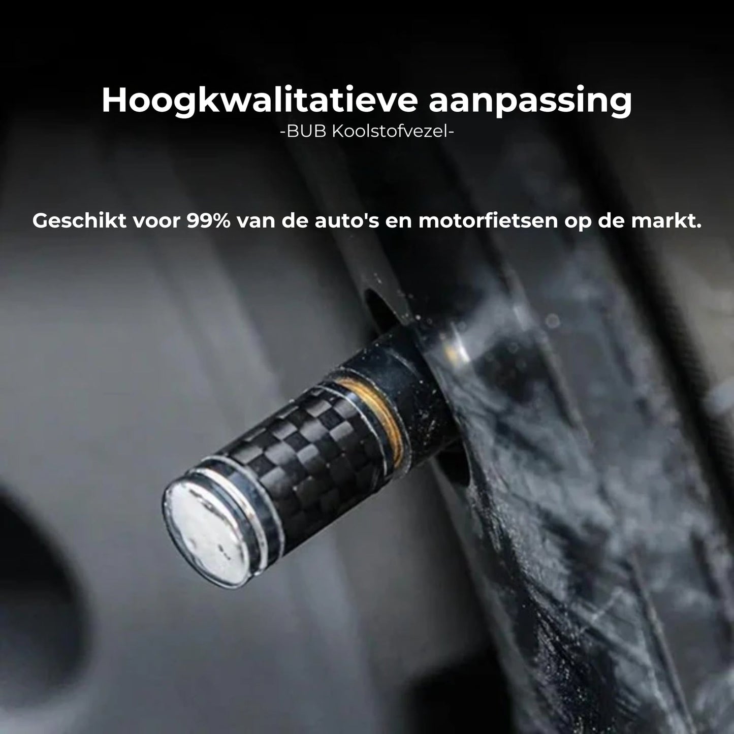 Luxe Carbon Ventieldopjes Set - Koolstofvezel Look - Universeel voor Auto, Motor & Fiets - Sportieve Wielbescherming - [Set van 4]