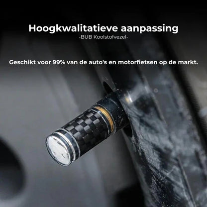 Luxe Carbon Ventieldopjes Set - Koolstofvezel Look - Universeel voor Auto, Motor & Fiets - Sportieve Wielbescherming - [Set van 4]