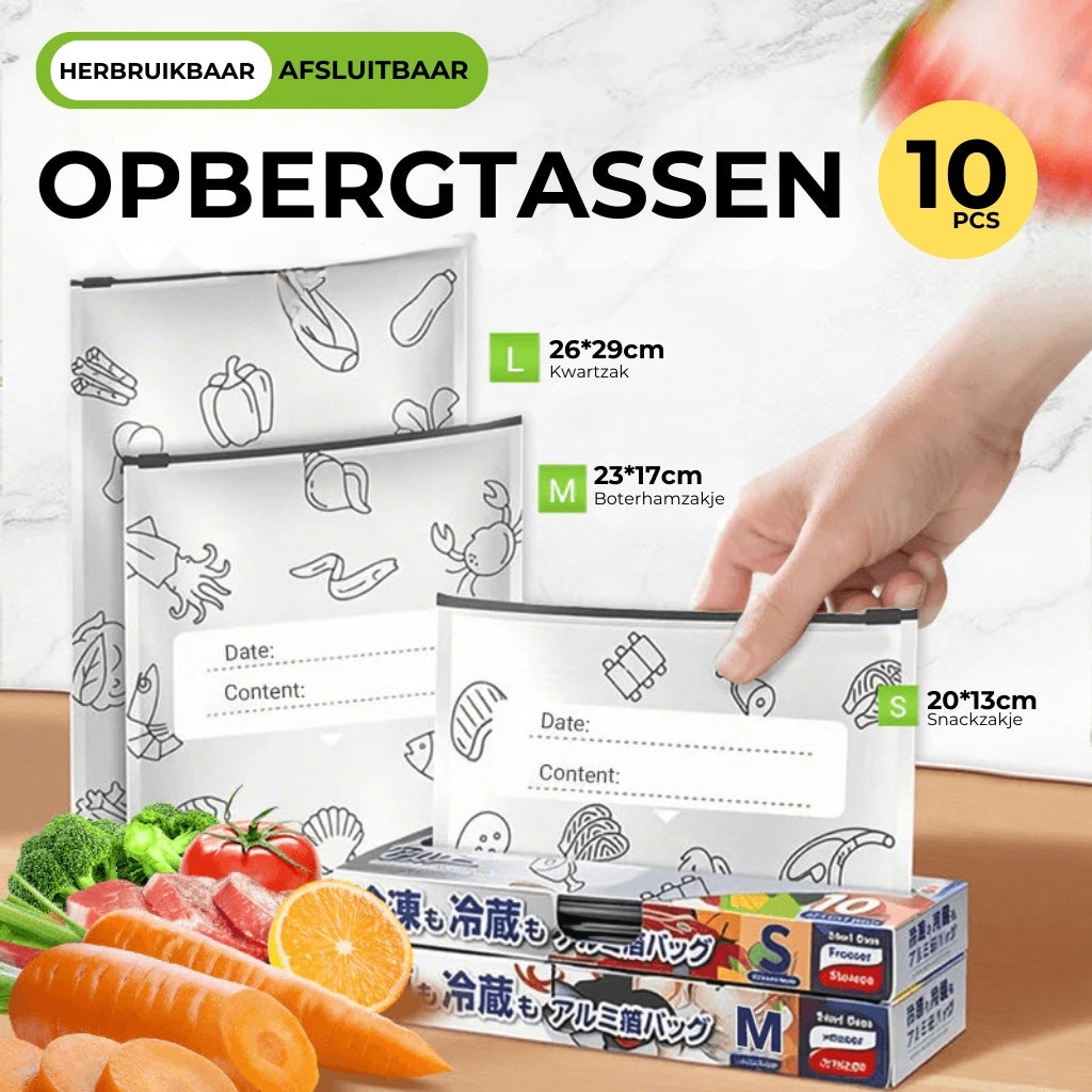 [30 stuks] Herbruikbare aluminiumfolie afsluitbare opbergzakjes