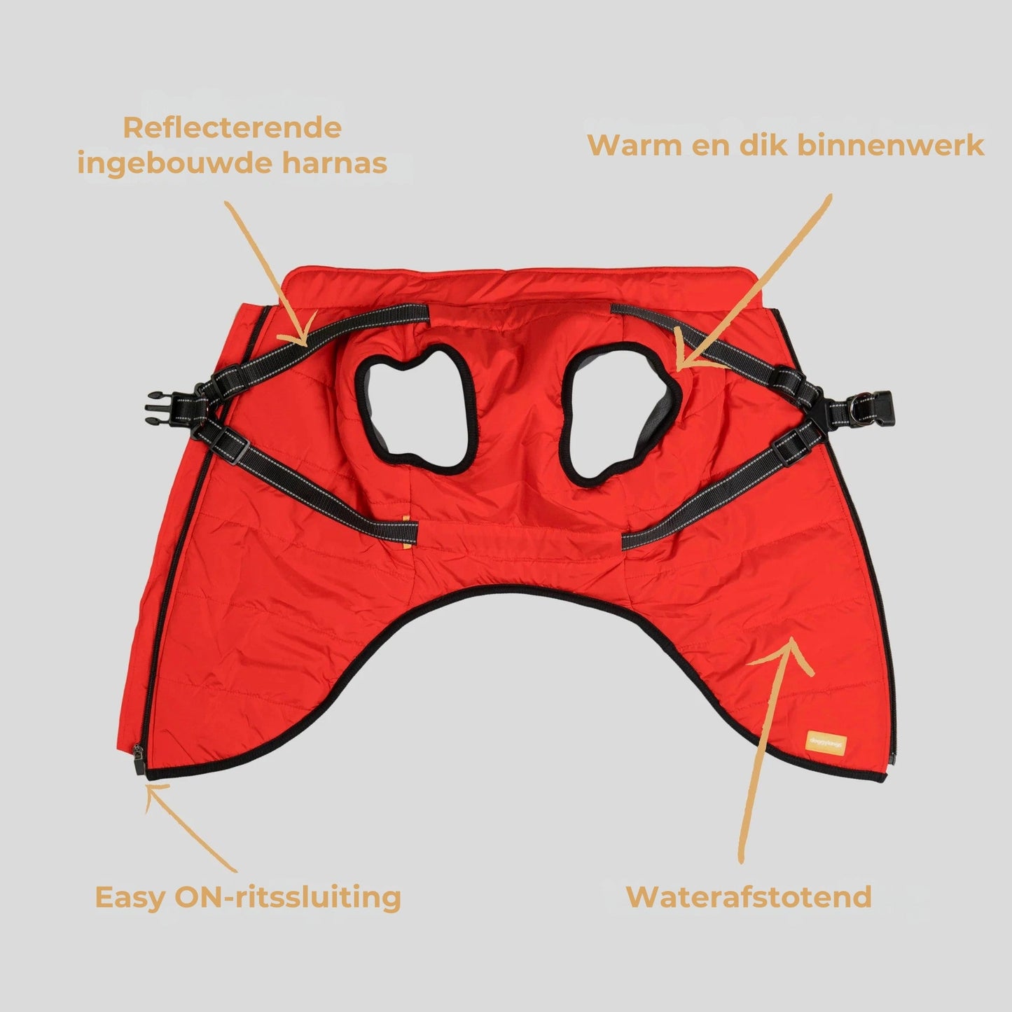 DoggyKings™ Hondenjas met Tuigje - Waterdicht & Warm (3-in-1 Design)