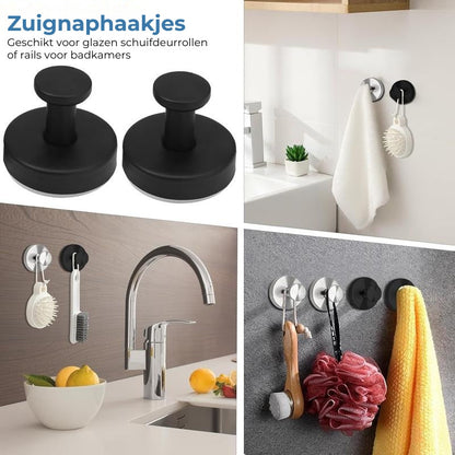 Moderne Handdoekhaken voor de Badkamer - TwistLock Zuignapsysteem - Verwijderbaar & Herbruikbaar - Geen Beschadiging
