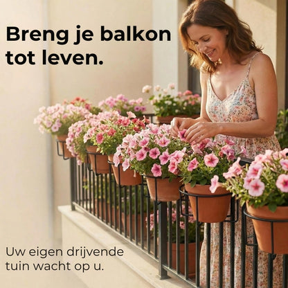 Hanging Plantenbak Houder voor Balkon – Metalen Bloempotrek voor Balkonrailing