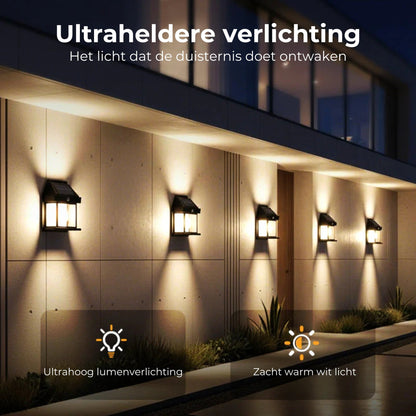 Solar Wandlamp met Bewegingssensor - Buitenverlichting op Zonne-energie - Draadloos & Waterdicht (IP65)