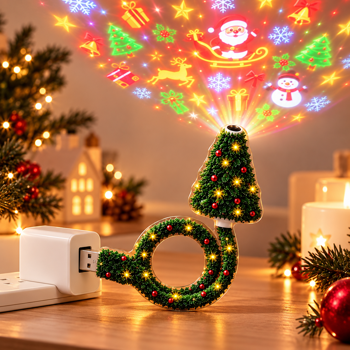 HD USB Kerstprojector – Creëer een magische kerstsfeer in een oogwenk