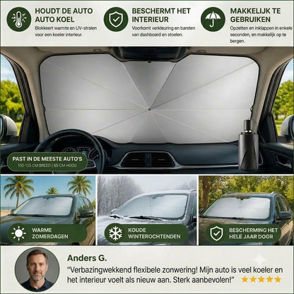 Opvouwbaar zonnescherm voor de voorruit – Effectieve UV-bescherming, biedt schaduw voor uw auto 🚗☂️