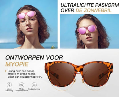 🕶 Nieuwe Oversized Cat-Eye Zonnebril – Gepolariseerde Glazen & UV400 Bescherming