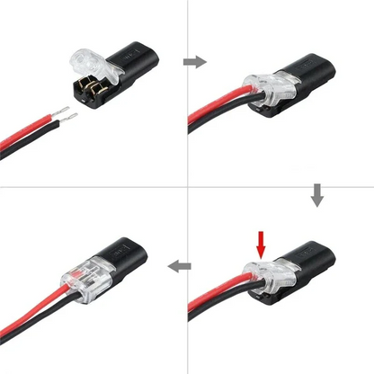 [20 Stuks] Snelle Draadconnectors met Vergrendeling - 2-Polige Stekker Verbinding