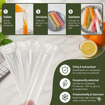 DIY ijslollyzakjes (100 stuks) - Wegwerp ijslollyvormpjes